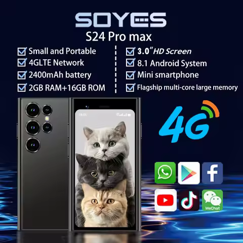 The world's smallest 4G smartphone, SOYES S24 Pro Max 3-inch, makes a stunning debut! Face unlock+24