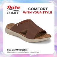 Bata บาจา Comfit รองเท้าแตะเพื่อสุขภาพแบบสวม รองรับน้ำหนักเท้าได้ดี สำหรับผู้ชาย สีน้ำตาล 8014139 สีกรมท่า 8019139