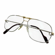 狀況極佳 ▼Cartier復古 Trinity 雙梁眼鏡，眼鏡，銀色，金色，勃艮第酒紅色，59□12 135，近視鏡，法國製造，男士。