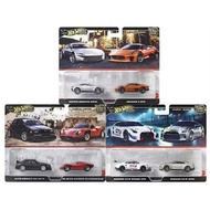 Hot Wheels Premium Twin pack set Nissan nismo GTR r35 Alfa Romeo Strade V6 007 Spectre Aston Martin 