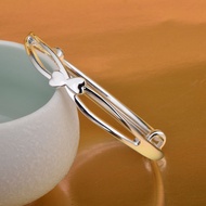Chaoxingfu Sterling Silver Bracelet Female 9999 Pure Silver Bracelet Love Bow Solid Bracelet Young S