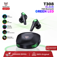 ONIKUMA T308 Headset Bluetooth TWS Gaming Earphone Kedap Suara Headphone - Black green LED