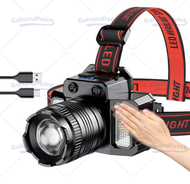 SENTER KEPALA LED/HEADLAMP POWERBANK/SENTER CAS/Senter Led Cas Tahan 24 Jam/Lampu Kepala LED Tahan A