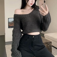 Myn Off-Shoulder Short Sweater Dark Gray Aa96305 B154 One Size Shop 4b 0wqy2zp