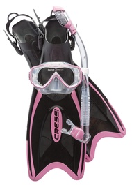 Cressi Adult Light Weight Premium Travel Snorkel Set - Mask & Fins made in Italy