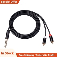 6.35 mm to  Cable,  Cable 6.35mm Male to 2  Male Stereo Audio Adapter Y Splitter  Cable -3 Meter