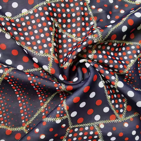 58'' Wide By Meter Quality Gold Bronzing Chiffon Fabric Polka Dots Dress Material
