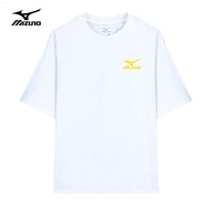 Mizuno เสื้อยืดแขนสั้นผ้าฝ้ายบริสุทธิ์กีฬา Mizuno เสื้อครึ่งแขนเสื้อหลวมกลางแจ้งฤดูร้อนเสื้อยืดผู้ชา