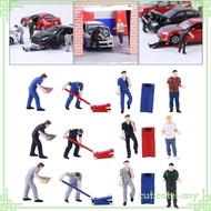 [CuticatefaMY] Tiny 1/64 Diorama Figure People Resin Car Repairman Doll Train Road Scenario