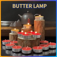 Natural Ghee Tea Light Candles Smokeless Vegetable Ghee Candles Red Tealight Ghee Candles 12H Burnin