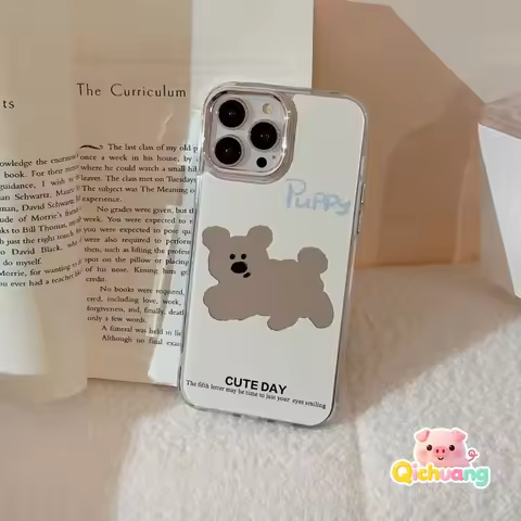 Cute Puppy Mirror Phone Case For Realme GT 7 5 Pro 3 Neo 7X 7 6 5 SE 240W V70 V60S V23 V23i P4 P3 Ul