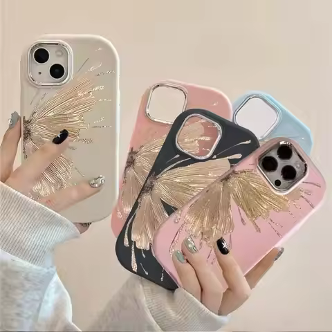 Fashion Golden Butterfly Phone Case for VIVO Y22S Y17S Y21 Y21S Y33S Y16 Y36 Y15S Y15A V23 V29 V27 V