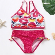 3-10Y Kids Child Little Girls Bikini Swimsuits 2-Pieces Tankini Bathing Suits Rashguard Set