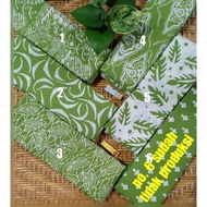 HIJAU KATUN Metered batik Fabric - premium batik Fabric - premium Metered batik Fabric With Contemporary Motifs - Green Stamped batik Fabric - Sogan batik Fabric - Pekalongan Original batik Fabric - Sogan Stamped batik Fabric Cotton Fabric
