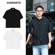 Karants Kemeja Boxy, Fabrik Kapas Sejuk, Trim Logam, Lelaki dan - KR241