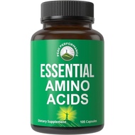 All 9 Essential Amino Acids Supplement. Capsules with 3X More Leucine for Muscle Recovery, Growth. E