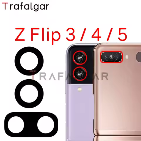 Rear Back Camera Glass Lens For Samsung Galaxy Z Flip 3 4 Flip3 Flip4 5G Replacement with Adhesive S