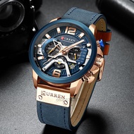 【Ready Stock】 CURREN 8329 Men Watch Waterproof Quartz Strap Watch Multifunction Chronograph Wristwat