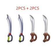 4PCS Funny Inflatable Pirate Swords Halloween Birthday Toy Sword Inflated Simulation Knife for Swimm