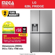 LG GS-L6104PY 628L SIDE-BY-SIDE FRIDGE | Ice & Water Dispenser | 3 Ticks | Free $50 Grocery Vouchers