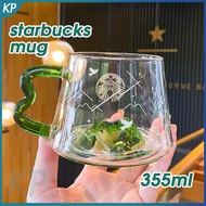 Starbuck ถ้วยแก้วที่มีฝาปิด355มล. ขวดน้ำถ้วยกาแฟป่าสีเขียวที่ใช้ในครัวเรือน