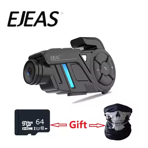 EJEAS K1/K1 Pro Motorcycle Helmet Camera Mesh3.0 Intercom DVR Headset 2K 1440P Video Recorder Interp