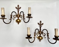 比利時復古黃銅雙頭鷹壁燈一對 大型壁燈