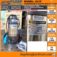 HCP A21 Submersible Wastewater Pump Dewatering Pump Fish Pond Pump Drainage Pump 750W 2" Made in Tai