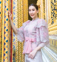 เสื้อลูกไม้สวย เสื้อลูกไม้ผญ Carisa เสื้อลูกไม้ ออกงาน แขนระบาย 3 ชั้นเกรดพรีเมี่ยม [4130]