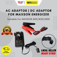Maxson Energizer AC Adaptor DC Adaptor Battery Clip Adaptor Maxson M10 Maxson M20 Maxson M30 Energiz