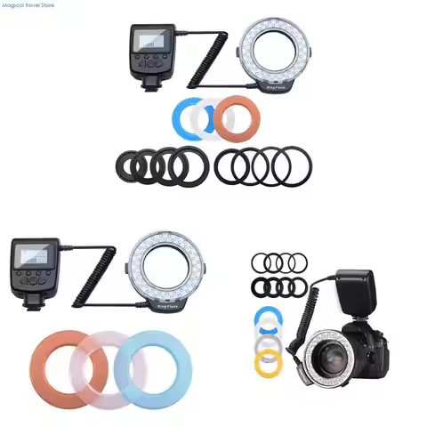 N2UB Professional Macro Rings Flash 7 Level Brightness Control LCD Screen Camera Accessory