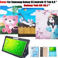 For Samsung Galaxy Note 20 Pro Android 12.0 inch High Quality PU Leather Stand Flip Cover Fashion Cute Cartoon Silk Pattern Tablet Full Body Protective Case