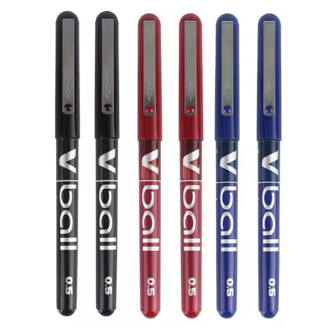 6pcs/Lot PILOT BL-VB5 Straight Liquid Gel Pen 0.5mm Fine Ball Point Pen Business Office Writing Stat
