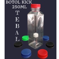 Kick Bottle 250ml Plastic Bottle 250ml Square Kale Bottle 250ml Tall