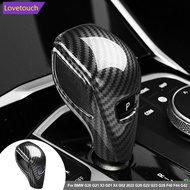 LOVETOUCH 4Pcs/Set Car Carbon Fiber Gear Shift Knob Cover Trim Styling Accessories For BMW G20 G21 X