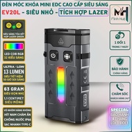 Đèn pin MINI siêu sáng EV20 EDC tích hợp đèn laze cao cấp vỏ nhôm hàng không sạc nhanh đuôi hít nam 