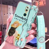 the case for oppo find x5 r11 r11 s r15 x k1 r17 r17 pro a9 f11 electroplated wristband unexpected girl soft case non-slip with lanyard