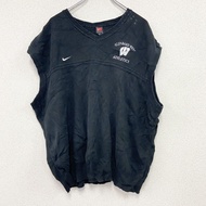 90年代古著Nike棉質針織背心，復古黑色，L碼