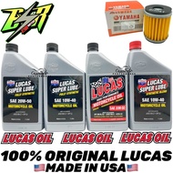 LUCAS OIL 100 ORIGINAL ESR MOTOR SAE 20W50 10W40 10W50 FULLY SEMI MINYAK HITAM  ENGINE OIL Y15ZR LC135 FZ150 SRL115