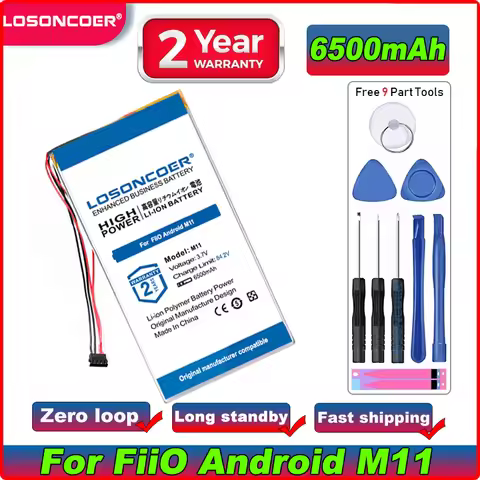 6500mAh Battery For Fiio M11 Accumulator Batterie 4-wire Plug For FiiO Android M11 HIFI Music MP3 Pl