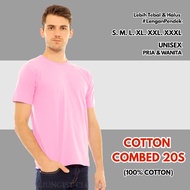 Plain combed t-shirt 20s - PINK (100% cotton) / plain shirt / plain t-shirt / plain t-shirt / combed