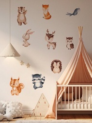 1入組可愛卡通兔熊狐狸壁貼，可DIY，適用於兒童房，臥室，客廳，廚房，幼兒園
