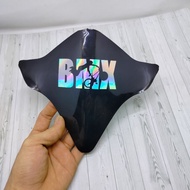 Black BMX bicycle visor free hologram BMX sticker and tie strap