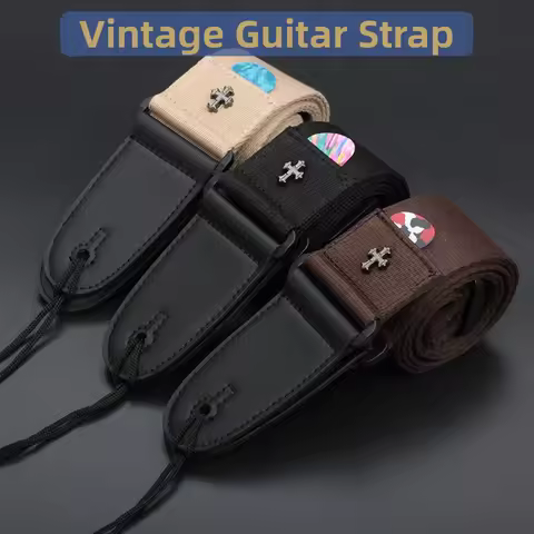 Electric Guitar Strap Acoustic Folk Guitarra Belt Straps Vintage Cross Personality Guitar Straps Pic