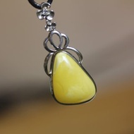 天然蜜蠟吊墜| S925銀鑲嵌| 項鏈 |飾品| 玉乎手作