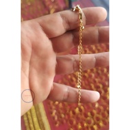 Fancy anklet with star & leaf variation, 375 gold