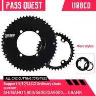 for Shimano 5800 6800 DA9000 Double Chainring Road Bike PASS QUEST 110bcd Chainring 4 Claws 48/35T 50/34T 52/36T 53/39T 54/40T