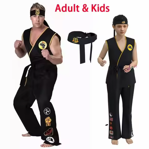 Anime Game KOF Cosplay Costume Cobra Kai Val Armorr Karate Uniform Taekwondo Clothing for Man Kids G
