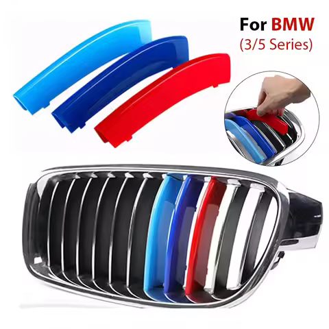 3pcs M Power Car Racing Front Grille Trim Strips For BMW E46 E90 E91 E92 E93 F30 E60 E61 F10 G30 G20