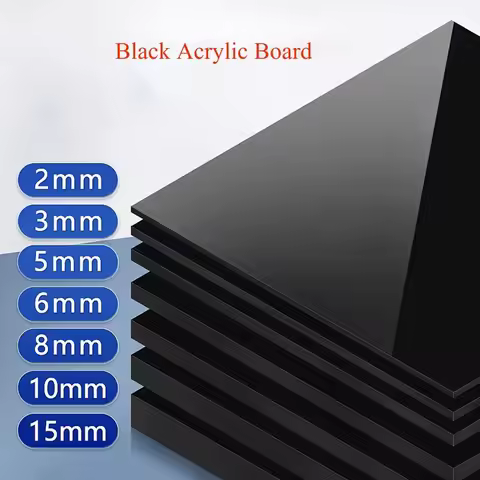 Thickness 2mm-10mm Glossy Pure Black Acrylic Board Organic Glass PMMA Board 100x100/150x150/150x200/